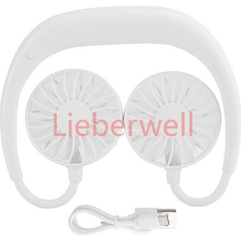 EBTOOLS Ventilateur suspendu au cou Mini Ventilateur Portable Tour de Cou Double Bureau Rechargeable USB Style Suspendu Paresseux (1/4)