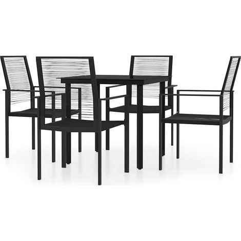 Maison Exclusive - Ensemble à manger de jardin 5 pcs Noir (1/5)