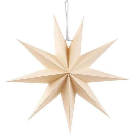 Décoration de Noël : abat-jour en relief ajouré en forme d'étoile à neuf branches, 30 cm, couleur beige  pour vitrines de magasins, décorations de Noël, décorations de fête, décorations de sapin de No (1/3)