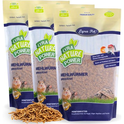 3 x 5 kg Lyra Pet® vers de farine séchés