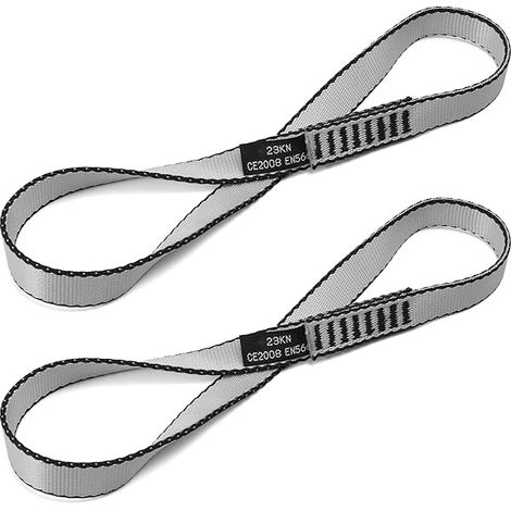 Sling D'Escalade - Sangle En Nylon 18 mm - Résistance 23 kN - Certifié CE 2008 / EN 566 - Pour Escalade Sur Rocher, Alpinisme, Rappel, Hammock Yoga - Lot De 2 (1/3)