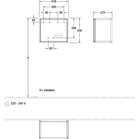 Villeroy & Boch F580HJGF Module d'étagère Finion F58 418x356x270mm