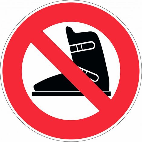 Panneau Chaussures de ski interdite - Rigide Ø 80mm - 4021324