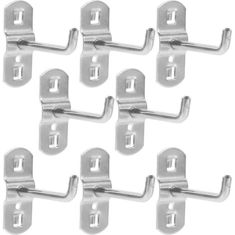 Set mit 12 Metallhaken für Wandpaneele, silberne Metall-Lochwandhaken 5,8 cm, Metallgitterzubehör für Geschäfte, Werkstätten, Garagen () (1/5)