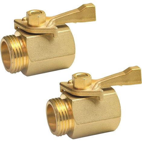 Zweiteiliges Absperrventil aus massivem Messing für Gartenschläuche, 3/4 Zoll (ca. 1,9 cm), Schieberventil, Schlauchventil, Wasserhahnanschluss (1/5)