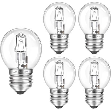 G45 E27 Dimmbare Glühbirne 2700K Warmweiß – 5er-Pack – Für Kronleuchter, Wandleuchten, Stehlampen – Klarglas, 230 V (1/5)