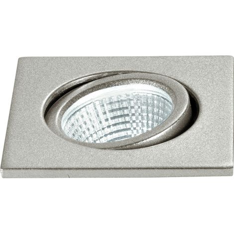 "Faretto ad incasso LED POLARIS quadrato orientabile in alluminio argento 3W 4000K (luce naturale)" (1/2)