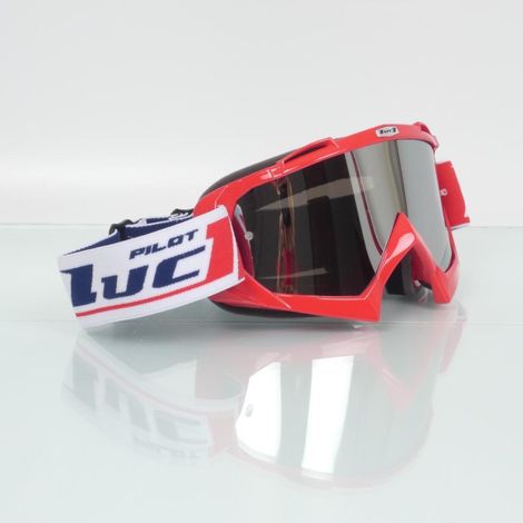 Brillenmaske für Motorradhelm cross enduro pilot team luc1 rot (1/4)