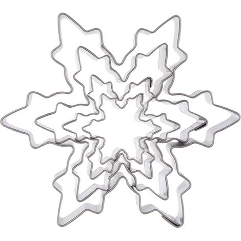 Ausstechformen aus Stahl, Schneeflocken, Lebkuchenformen, 4 Stück