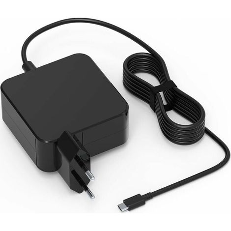 65-W-USB-C-Ladegerät Typ-C-Netzteil für MacBook Pro/Air, Lenovo Thinkpad, HP Chromebook, ASUS, Acer, Huawei Matebook, Xiaomi Air, Samsung Chromebook Plus, Tablets, Netzkabel, D (1/4)