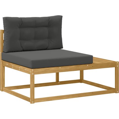 vidaXL  Outdoor End Sofa  with Cushion White 115 x 83 x 73 cm Polyester