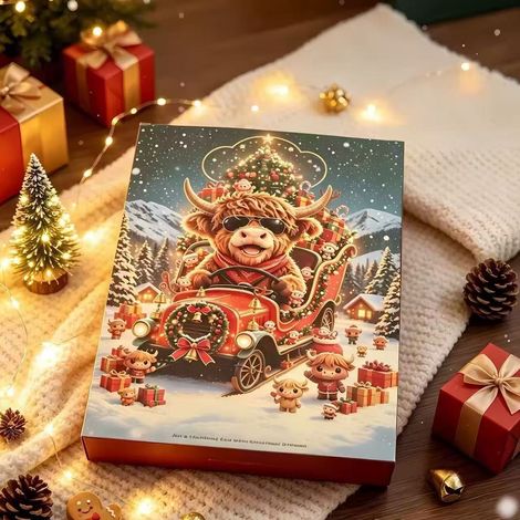 New 2026 Highland Cow Advent Calendar - Christmas Edition - 28223.5cm