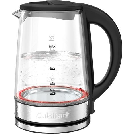 Bouilloire en Verre 1,5 L Ébullition Rapide 3 kW Surface Froide au Toucher Sans BPA Bec Antigoutte Base Pivotante à 360° Arrêt Automatique Indicateur Une Tasse (1/5)