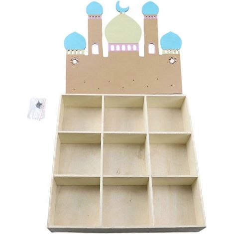 Assiette en bois pour la décoration de table et de bureau lors des fêtes islamiques et du Ramadan