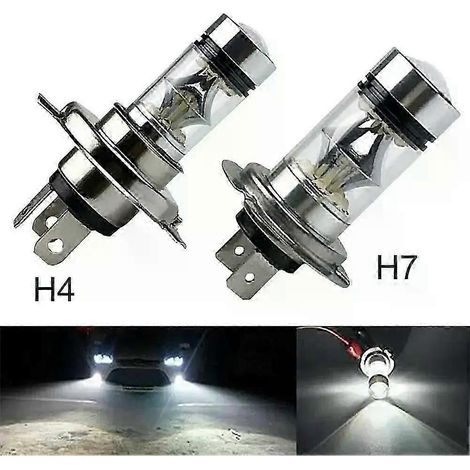 Ampoules LED 100 W H4 H7 Super Lumineuses 20 SMD pour feux de jour, antibrouillards et feux de croisement (blanc froid 6000 K H1) (1/5)