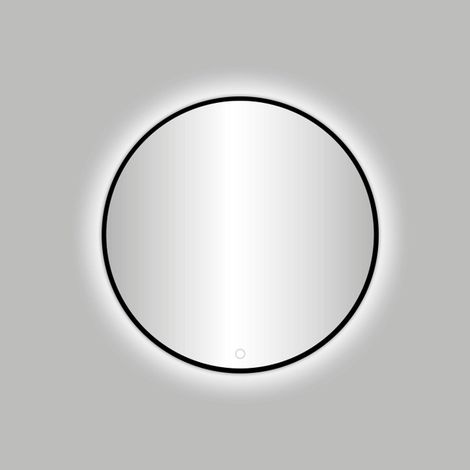 Best-Design Nero Venise miroir rond noir avec éclairage LED Ø 80 cm