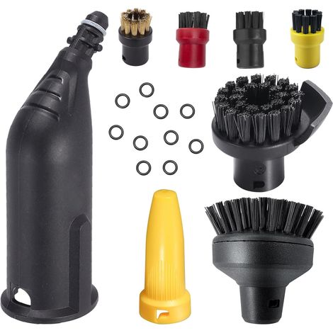 Set mit 18 Bürstenkopfaufsätzen für Dampfreiniger, kompatibel mit Kärcher Dampfsaugern. Rundbürste, elektrische Düse. (1/5)