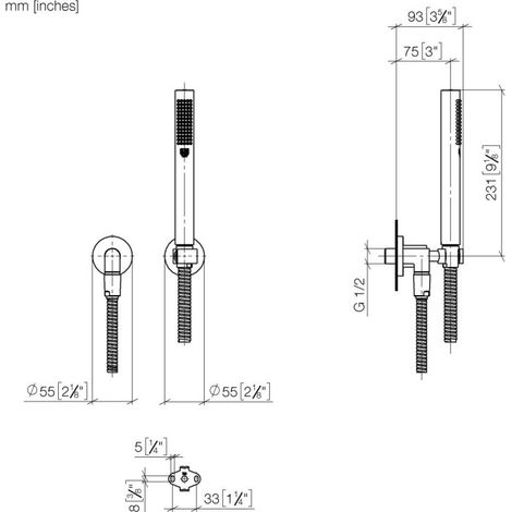 Dornbracht 27802892-270010 Ensemble douchette avec écrou décoratif TARA (1/2)