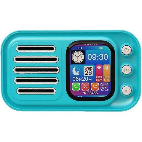 Enceintes Bluetooth sans fil HiFi rétro portables à écran tactile, C (1/5)