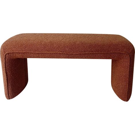 Banc rembourré en tissu bouclette L100cm - Rouille - FULL (1/5)
