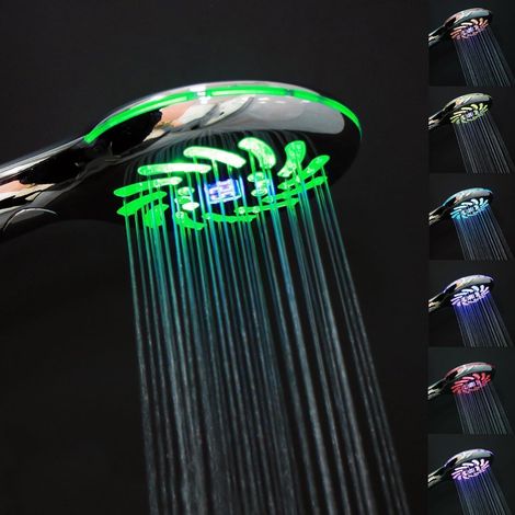 LED Duschkopf mit Temperaturanzeige und 3 Strahlarten (1/5)