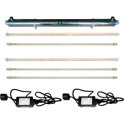Purificateur UV 55w 12GPM, avec 2 lampes supplementaires, 1 manchon de quartz supplementaire, 1 ballast supplementaire, filtre a eau UV pour la purification de toute la maison (1/5)