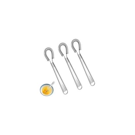 3-teiliges Edelstahl-Küchenbesen-Set, Mini-Spiralbesen, Set mit 3 Edelstahl-Küchenbesen – Vielseitiges Küchenwerkzeug zum Mischen und Schlagen (3-teilig) – Crezuo
