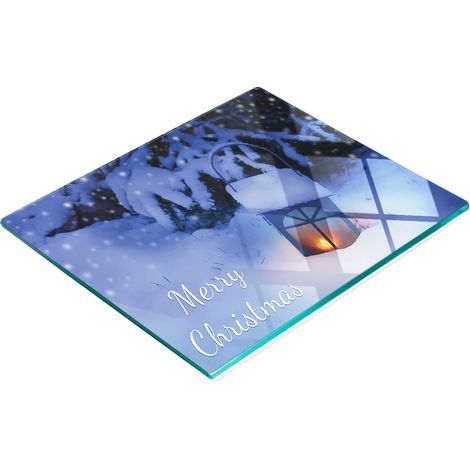 Tabla de cocina de vidrio duradera y elegante con diseño navideño de 60x52 cm. (1/5)