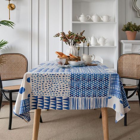 Nappe rectangulaire moderne, 140 x 250 cm, idéale pour la cuisine, un café ou une table à manger. (1/4)