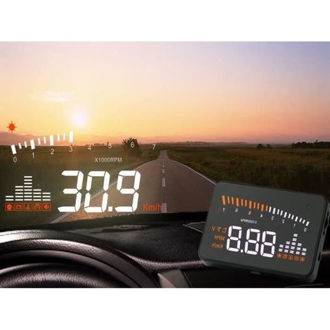 X5 Afficheur voiture Head Up Display HUD Tête Haute Affichage OBD2 OBDII de Vitesse, Niveau de carburant My18010 Mo32985 (1/4)