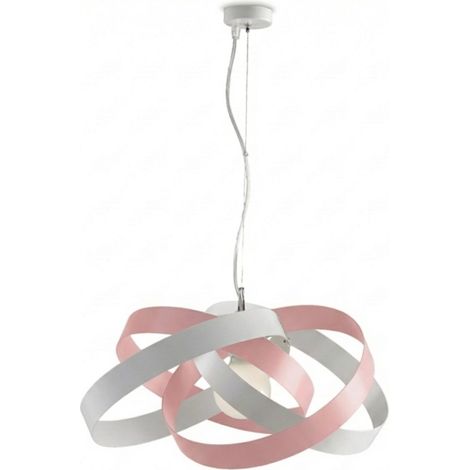Sospensione Vertigo 1 Luce Bianco e Rosa LuceArt Classic (1/5)