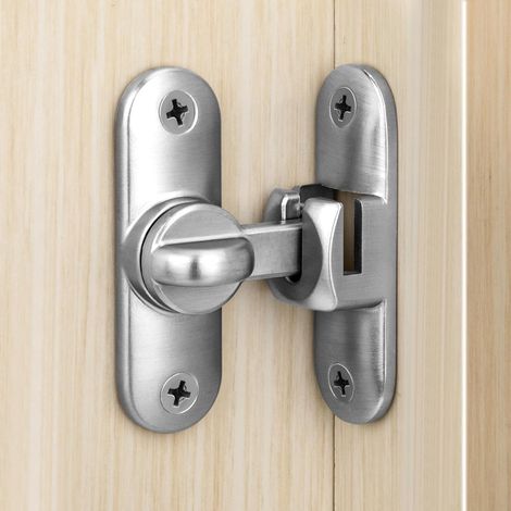 Verrou de Porte pour Portes Coulissantes 90/180 Degrés Serrure de Porte avec Vis pour Porte de Grange Coulissante Cuisines Fenêtre Or (1/5)