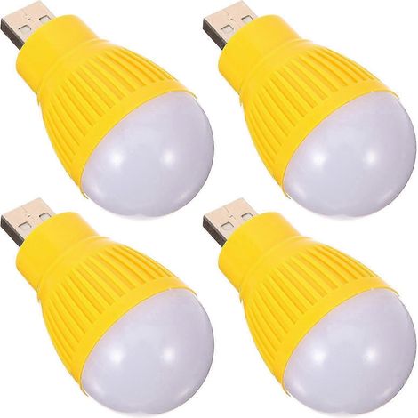Mini lampadine LED USB (gialle, confezione da 4), luci portatili, adatte per viaggi e illuminazione di emergenza. (1/5)