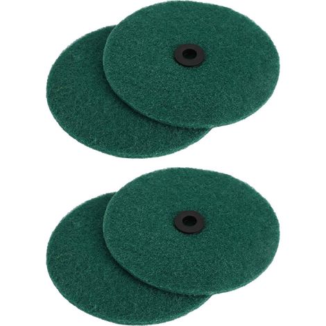 vidaXL Lucidatrice per pavimenti 4 pz Ø 14 cm Verde Scuro Microfibra (1/4)