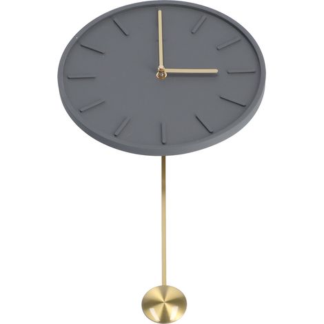 Moderne runde Wanduhr mit großem Pendel für Küche, Café oder Bar (1/5)