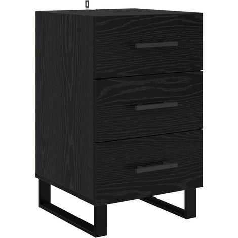 Maison Exclusive - Armadio da Notte Rovere Nero 40 x 40 x 66 cm Legno multistrato