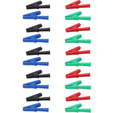 20 pinces de test de courant, ouverture de 10 mm, bonne conductivité, de sécurité, avec fiche de 4 mm pour appareils électriques (1/4)