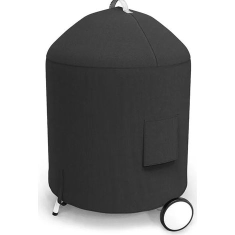 Housse de Protection pour Barbecue Rond 69 cm (27 Pouces) - Bâche Imperméable et Anti-UV, Noire, pour Barbecue à Charbon de Bois ou Théière de Jardin Extérieur-lsw (1/2)