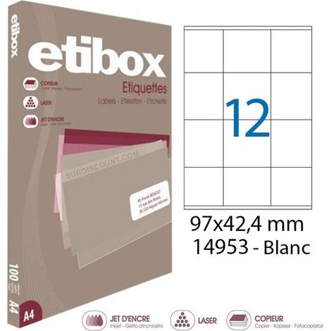 Boite De 1200 Étiquettes - Format 97x42,4mm - Etibox - Apli 14953 (1/5)