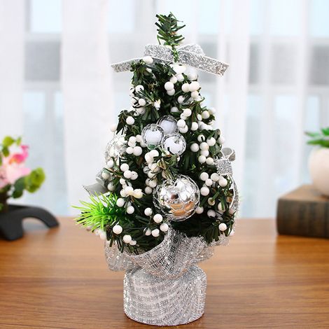 Petit sapin de Noël miniature de 20 cm, figurine de table, décoration de fête pour bureau et maison (1/4)