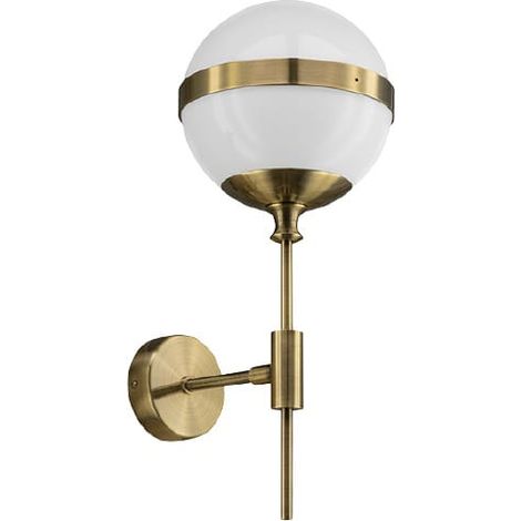 Scepter Wall – Wandleuchte in milchig-goldener Kugelform (1/2)