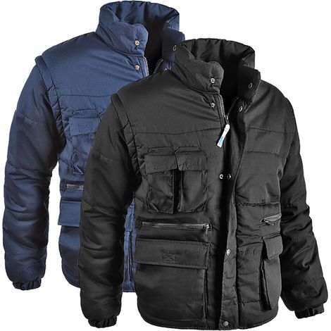 Veste Sottozero Super Antares manches amovibles multipoches polyester et coton 200 gr Blu L