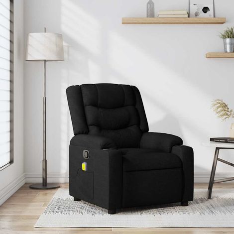 Sillón reclinable de masaje con tela negra