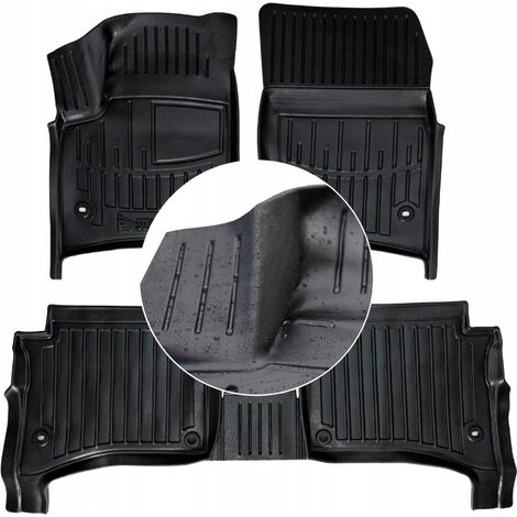 Tapis de sol en caoutchouc, essuie-glaces, VW Touareg 1.7L 2002-2010, canaux UD (1/5)