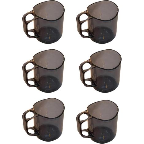 Vaso reutilizable para enjuague bucal  Vaso reutilizable para enjuague bucal con soporte curvo para cepillo de dientes para el baño (6 piezas) (1/5)