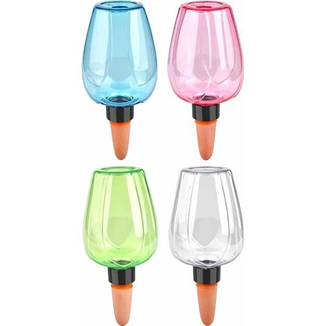 Lot de 4 boules d'arrosage en forme de rose (350 ml) – Arroseurs automatiques avec embout en terre cuite, disponibles en 4 couleurs (1/5)