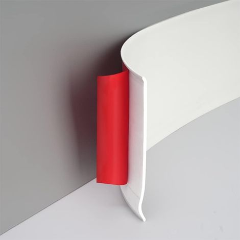 Flexible Skirting Board - Self Adhesive PVC Skirting Board - Flexible Wall Skirting Board for Wall Floor, 10 cm Width, 3 m White (1/5)