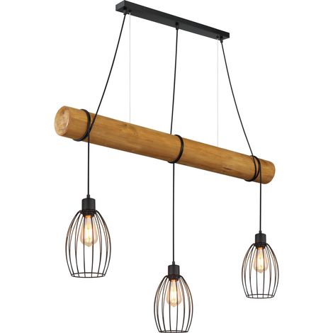Globo BERTI Suspension de bar, noir mat, 3 x E27 (1/5)