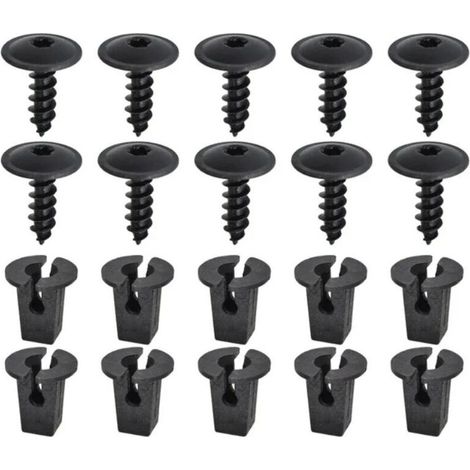 Lntyq Ensemble de clips de fixation pour voiture, 20 Pièces Vis Tôle Pour Garde, Vis Ailes Sous Le Capot Du Moteur, Agrafes Carrosserie pour Pare-Chocs Porte de Voiture Fender Push Kit de Remplacement
