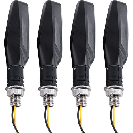 Clignotants Moto Universels 12 LED Noirs x4 Indicateurs Ambre Feux (1/3)
